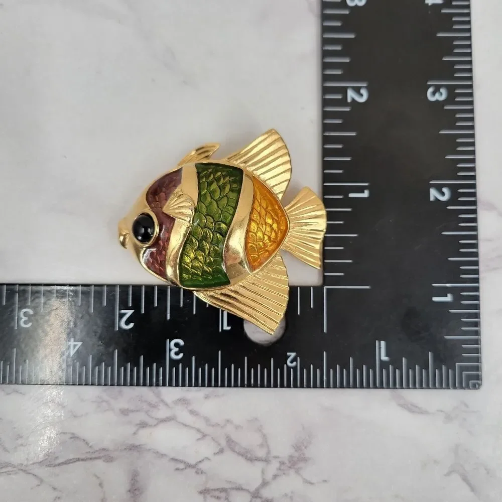 Estee Lauder Tropical Fish White Linen Compact Trinket Box 90s